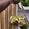 Woven Cage Drawstring Hobo Shoulder Bag