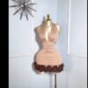 Plunging Corseted Halter Mini Dress with Contrast Hem